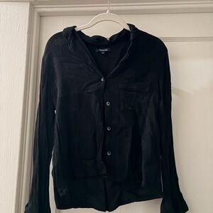 Madewell Black Women’s Button Up Crepe Shirt